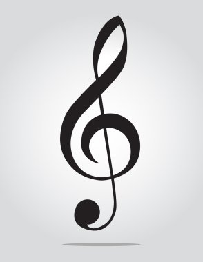 G Clef on gray background clipart