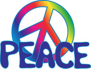 Peace Text with Peace Sign clipart