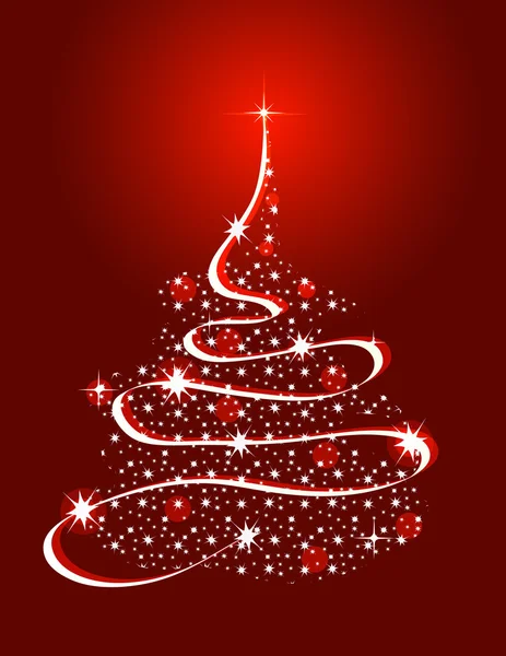 Yıldızlı Noel ağacı — Stok Vektör