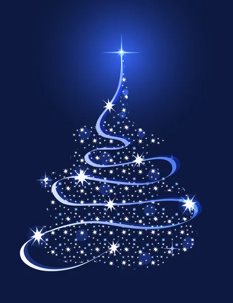 Рождественская елка со звездами — стоковый вектор