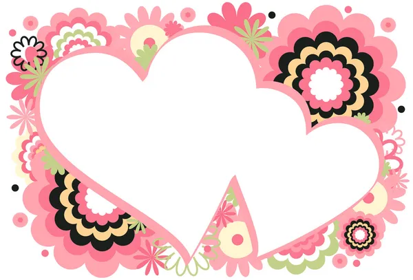 Розовая рама сердца — стоковый вектор