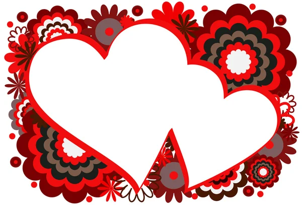 Κόκκινη καρδιά πλαίσιο — Διανυσματικό Αρχείο