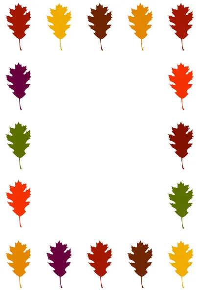 Bordure de feuille de chêne — Image vectorielle