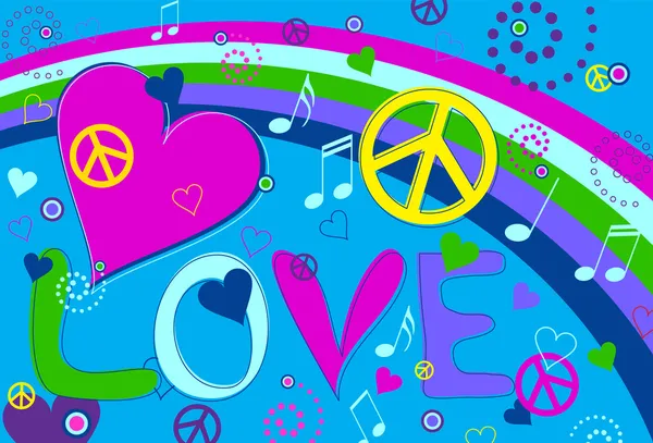 热爱和平和的心 — 图库矢量图片