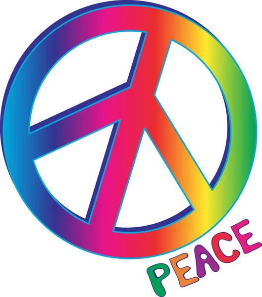 Peace-tecken och fred text — Stock vektor