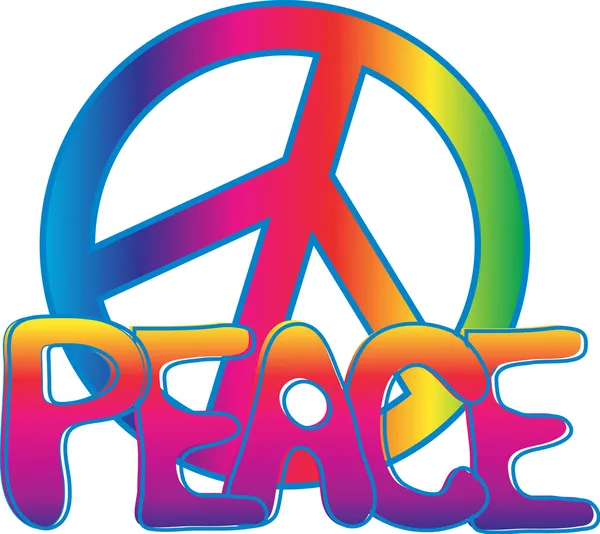 Barış işareti ve barış metin — Stok Vektör