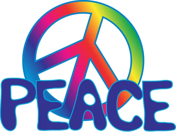 和平与和平标志的文本 — 图库矢量图片