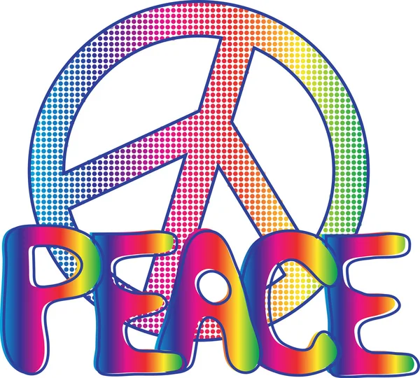 Peace Text with Peace Sign — Stock Vector
