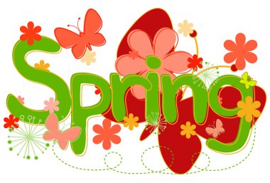 Spring Text in Bright colors clipart