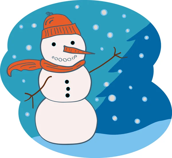 Hombre de nieve — Vector de stock