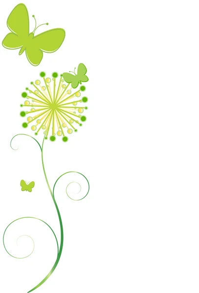 Papillons et fleurs — Image vectorielle