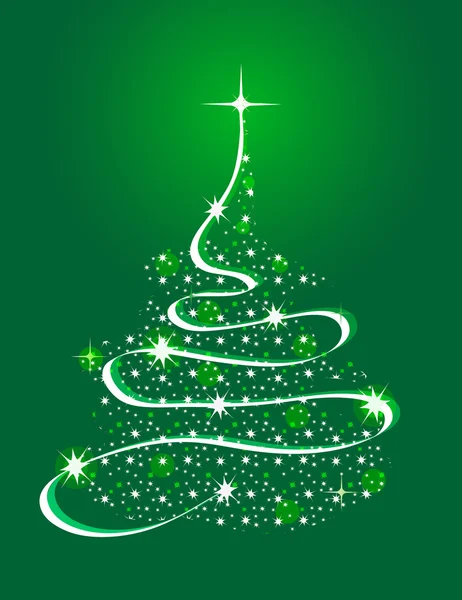 Χριστουγεννιάτικο δέντρο με αστέρια — Διανυσματικό Αρχείο