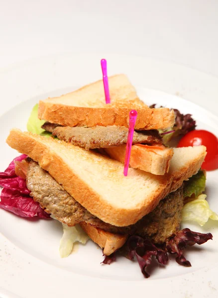 Sandwich en un plato — Foto de Stock