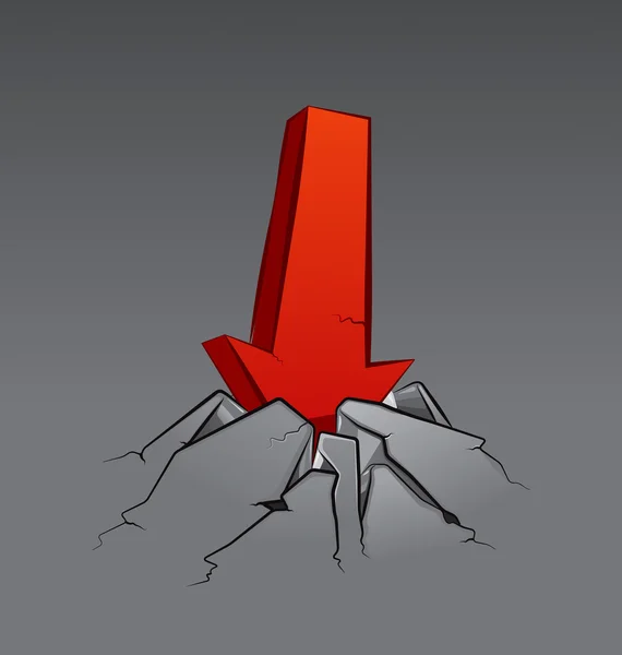 Arrow in Cracked Stone Set 2 — Stock Vector