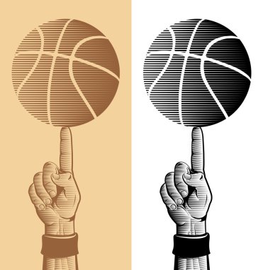 Basketball Ball On The Finger 2 clipart