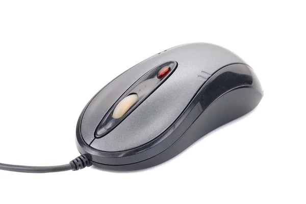 Grey -black laser computer mouse isolated on white background — Stock Photo, Image