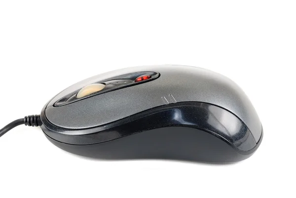 Grey -black laser computer mouse isolated on white background — Stock Photo, Image