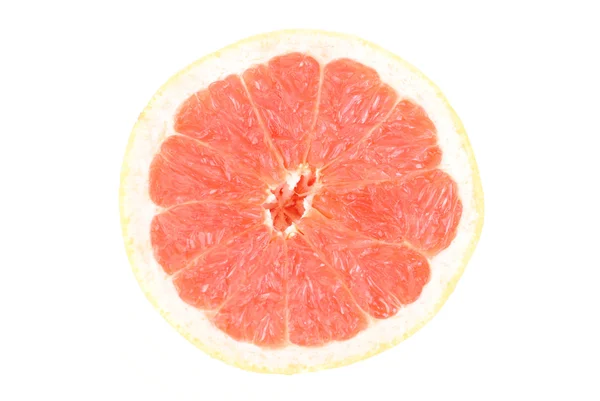 Feine Hälfte der Grapefruit isoliert auf weißem Hintergrund — Stockfoto