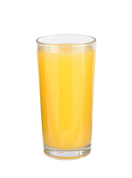白い背景の上のオレンジ色の果物ジュースのグラス — ストック写真
