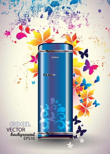 Cool réfrigérateur rétro — Image vectorielle