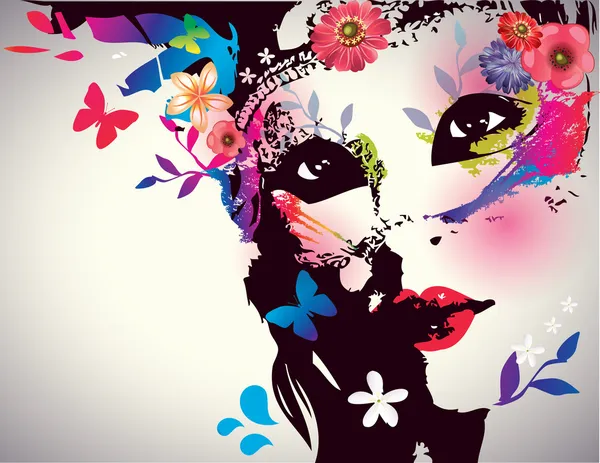 Girl with mask Vector Graphics