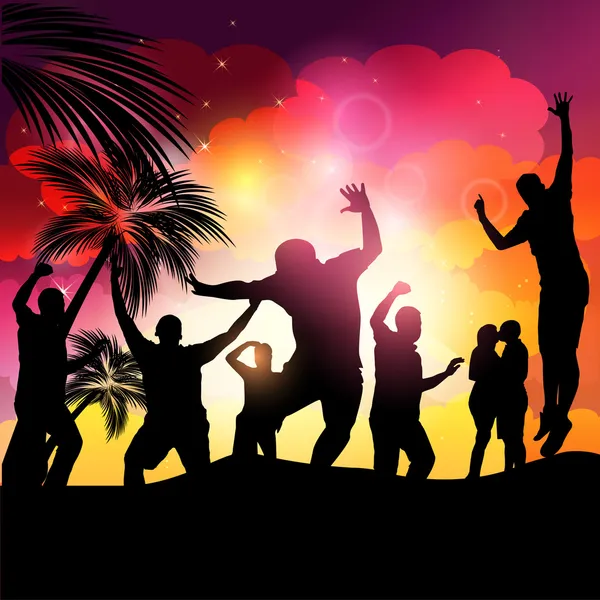 Vecteur Sunset Beach Party — Image vectorielle