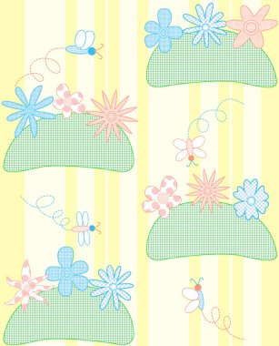 Seamless pattern in patchwork style clipart