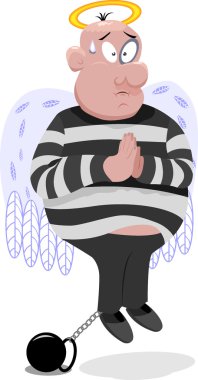 Prisoner with wings and nimbus clipart