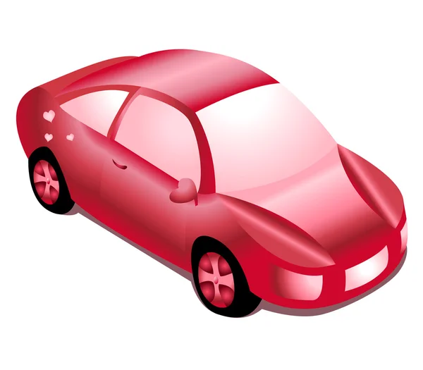 Rouge fille automobile — Image vectorielle