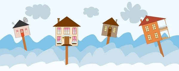 Bannière d'hiver à louer ou à vendre immobilier — Image vectorielle