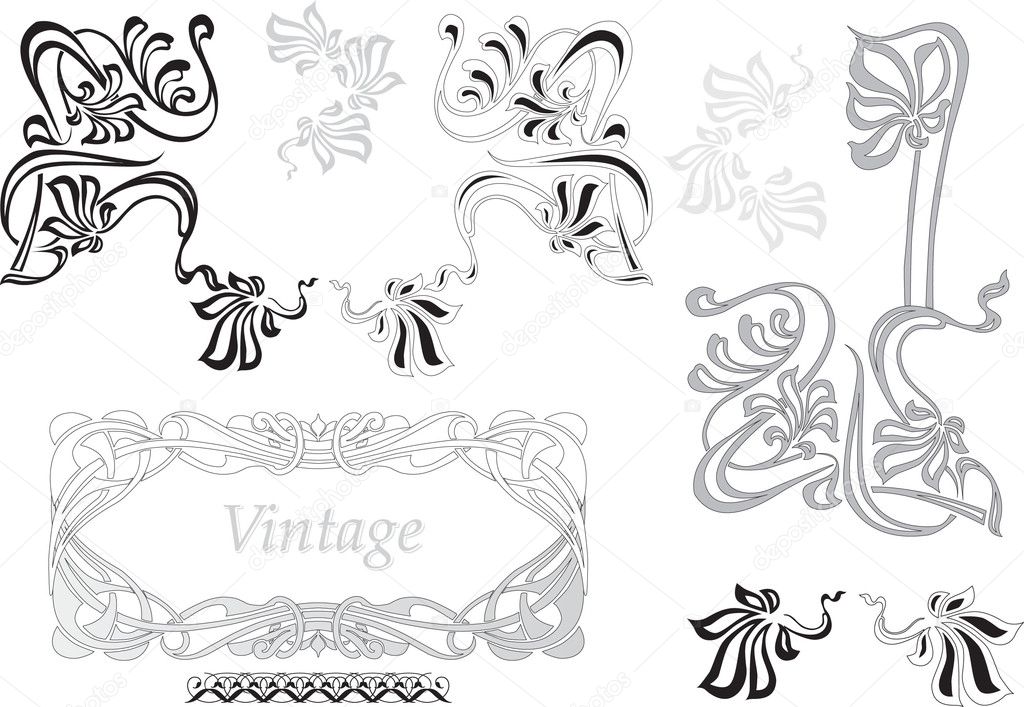 Vintage black decorative pattern