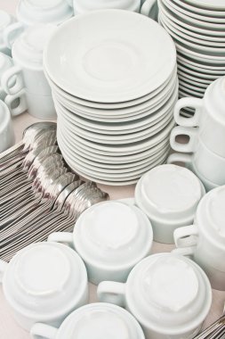 Pile tea tableware clipart