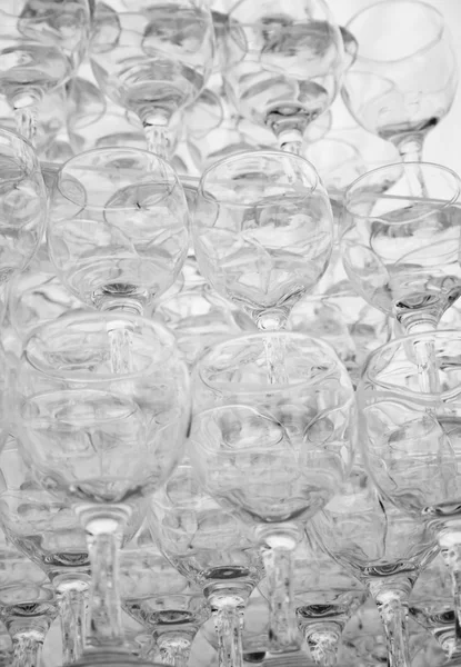 Much transparent glass for wine — Stock Photo, Image