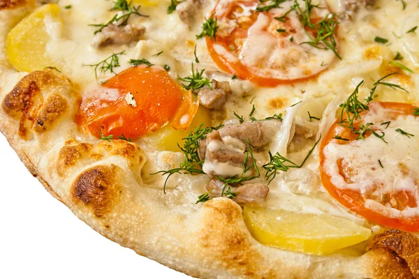 Pizza su bianco — Foto Stock