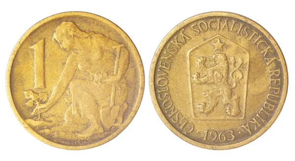 Редкие чехословацкие монеты — стоковое фото
