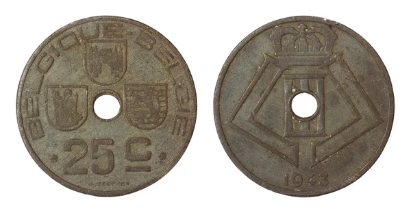 Starožitný vzácné mince Belgie — Stock fotografie