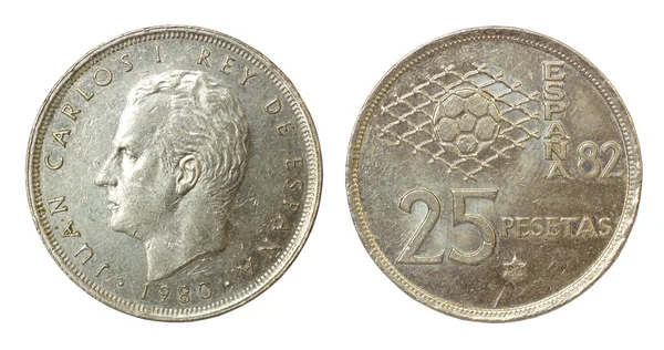 西班牙的复古硬币 — 图库照片