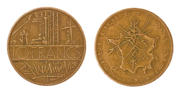フランスのレトロな珍しいコイン — ストック写真