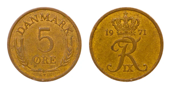 Ретро-монета денмарка — стоковое фото