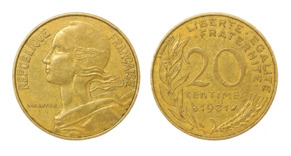 Ретро-монета франка — стоковое фото