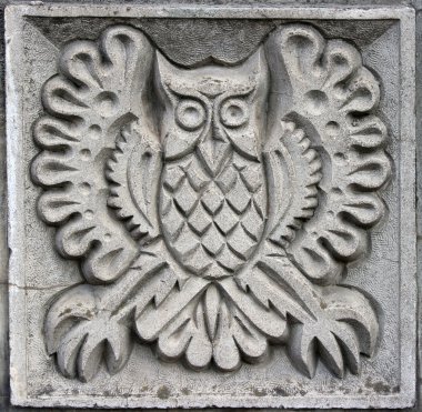 Bas-relief of fairytale owl clipart