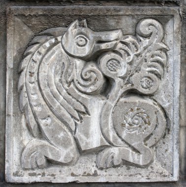 Bas-relief of fairytale wolf clipart