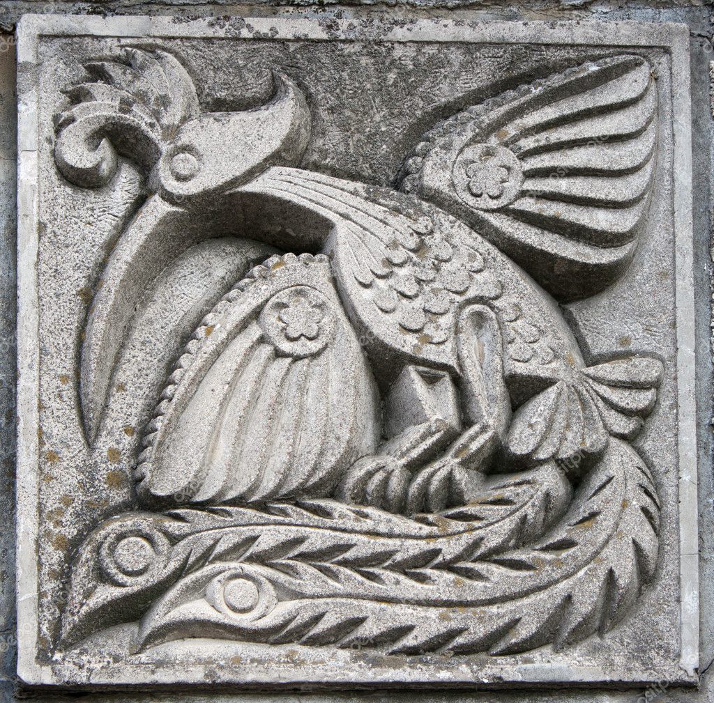 Bas-relief of fairytale firebird — Stock Photo © Radnatt #5763608