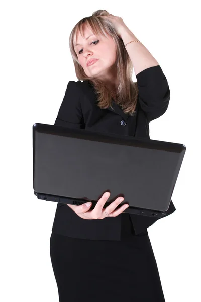 Woman holding notebook — Stock Photo, Image