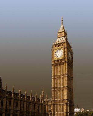 12 o'clock on Big Ben, London, UK. clipart