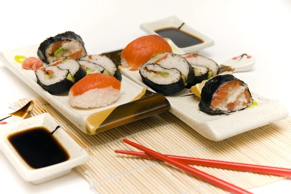 Sushi With Chopsticks — Stock Photo, Image