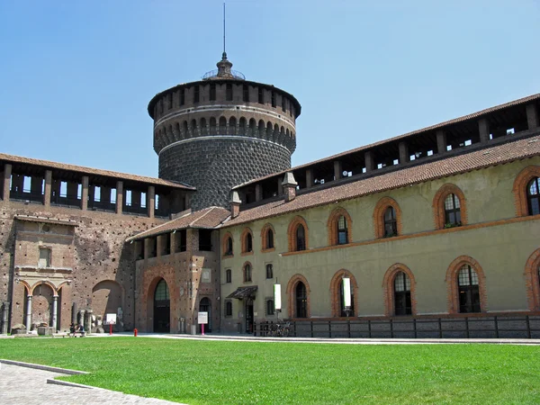 Castelo de Sforzesco, Milão, Itália. Imagens De Bancos De Imagens