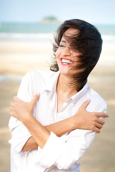 행복 한 여자 초상화 — 스톡 사진