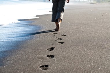 Walking on sand clipart