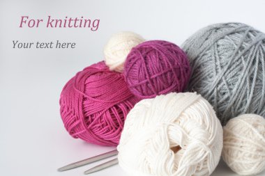 Balls of yarn for knitting clipart